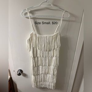 White fringe dress